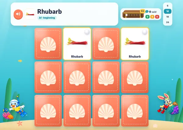 Articulation Matching, redesigned in 2026, in Smarty Ears Online